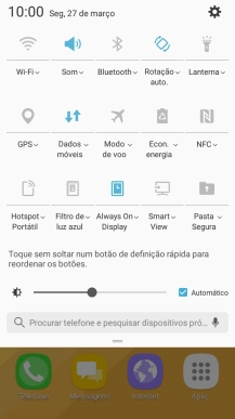 Prima o ícone de dados móveis para ativar ou desativar a função.