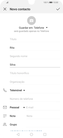 Prima Número de telefone e introduza o número de telefone pretendido.