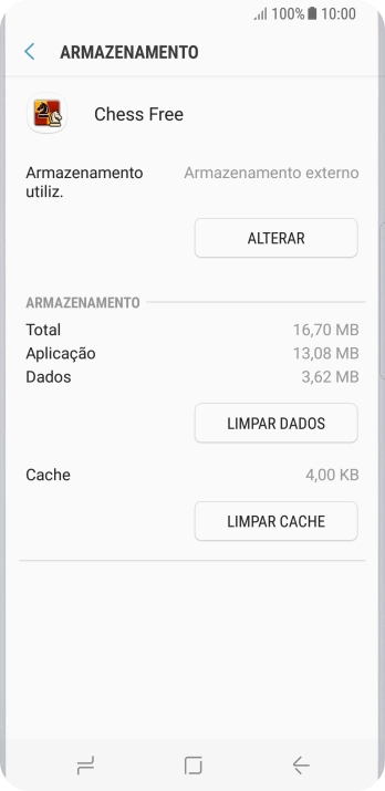 Prima a tecla de início para terminar e voltar ao ecrã inicial.