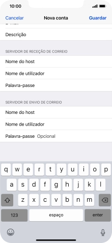 Prima Palavra-passe e introduza a password da sua conta de e-mail.