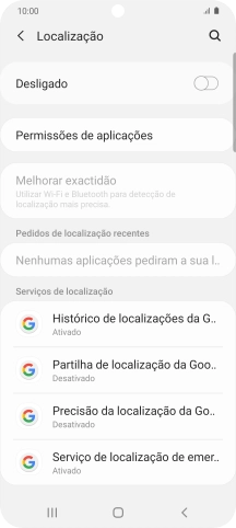 Prima o indicador para ativar ou desativar a função.