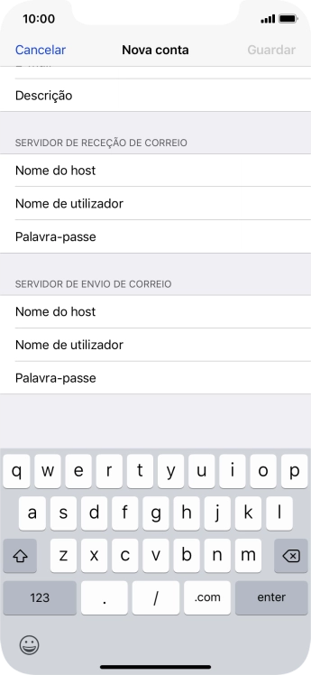 Prima Nome de utilizador e introduza o nome de utilizador da sua conta de e-mail.