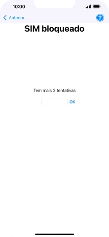 Se o cartão SIM estiver bloqueado, deve introduzir o código PIN e premir OK.