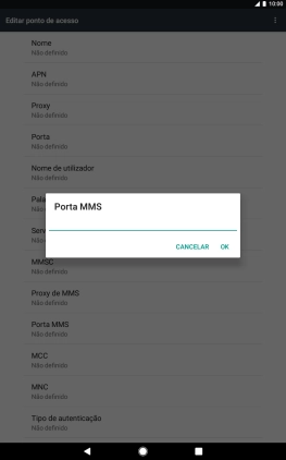 Introduza 80 e prima OK.