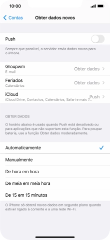 Se desativar a função, prima a definição pretendida.