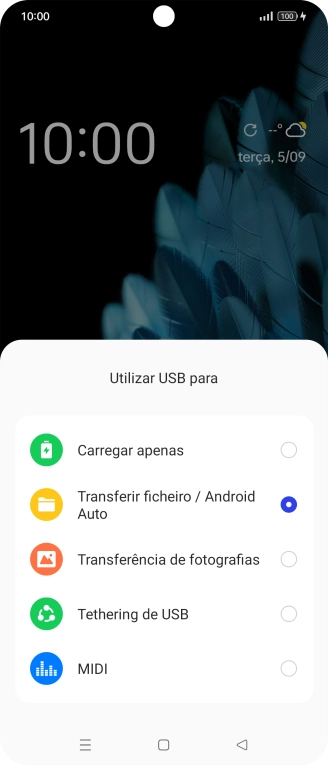 Prima Transferir ficheiro / Android Auto.