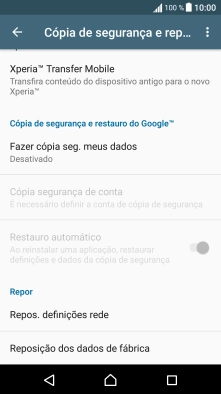 Prima Reposição dos dados de fábrica.