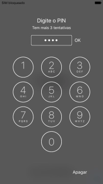 Introduza o seu código PIN e prima OK.