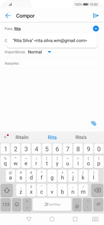 Prima o contacto pretendido.