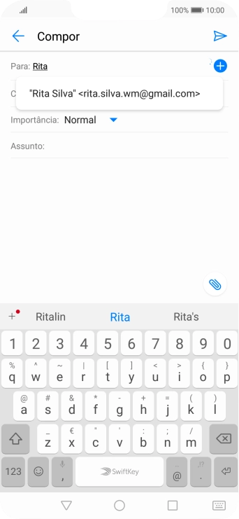 Prima o contacto pretendido.