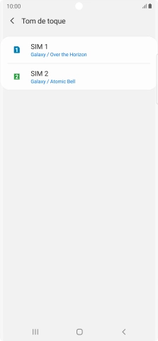 Prima o nome do cartão SIM.