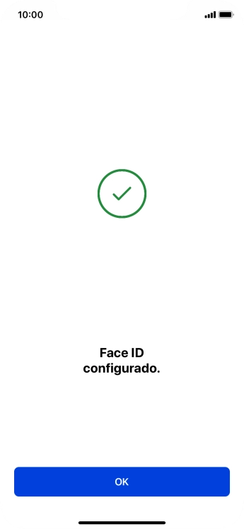 Prima OK. Se ainda não tiver escolhido um código de bloqueio do telefone, introduza um código à escolha duas vezes de seguida.