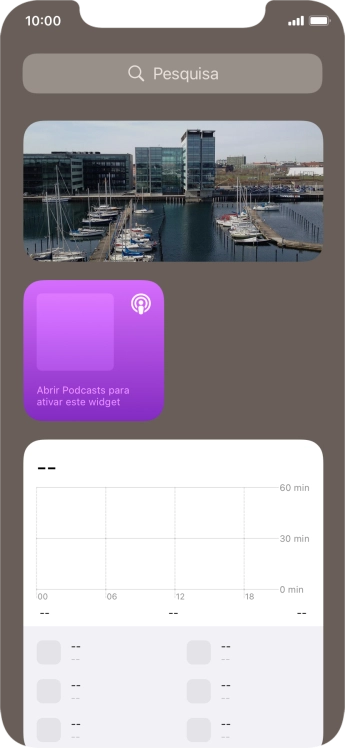 Mantenha premida por um instante a pilha de widgets pretendida.