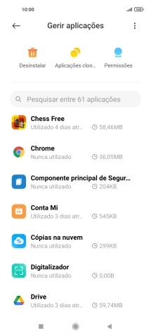 Prima a app pretendida.