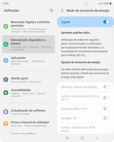 Prima a tecla de início para terminar e voltar ao ecrã inicial.