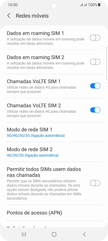 Prima Modo de rede  ‹SIM›.