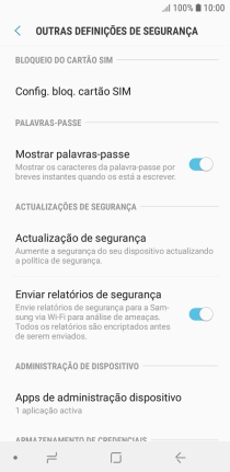 Prima Config. bloq. cartão SIM.