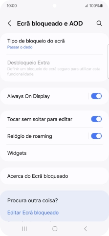 Prima Tipo de bloqueio do ecrã.