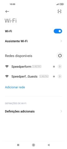 Prima a rede Wi-Fi pretendida.