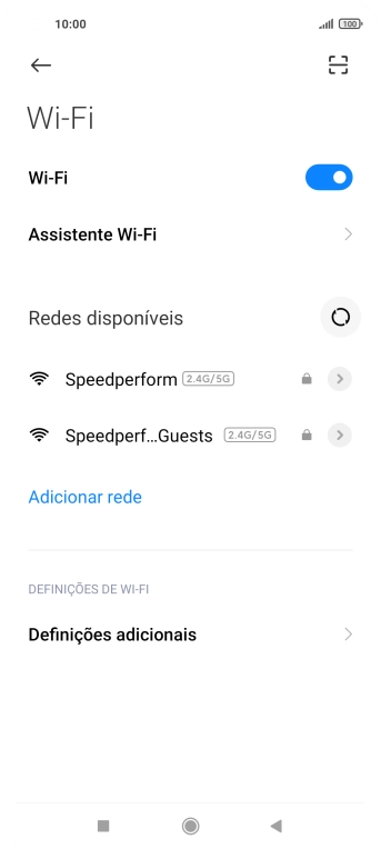 Prima a rede Wi-Fi pretendida.