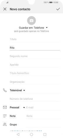 Prima Apelido, e introduza o apelido pretendido.