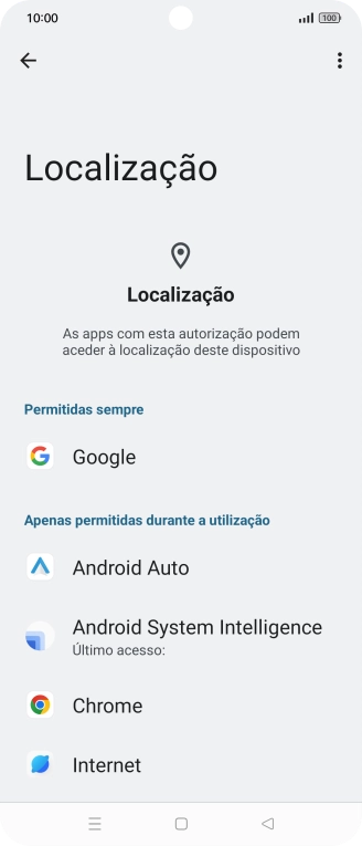 Prima a app pretendida.