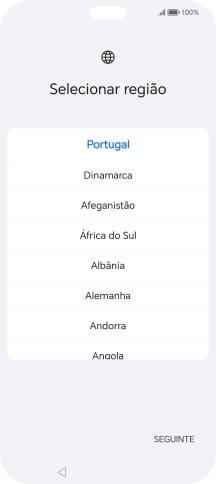 Prima a área ou país pretendido.