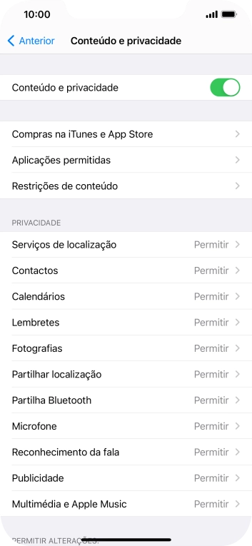 Prima a seta para a esquerda.