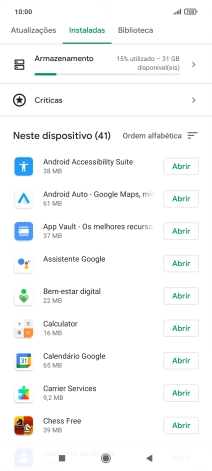 Prima a app pretendida.