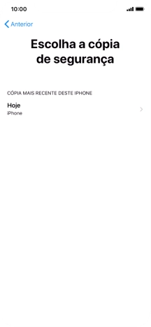 Prima a cópia de segurança pretendida e aguarde enquanto o telefone restaura o conteúdo a partir da cópia de segurança escolhida. Siga as indicações posteriores no ecrã para configurar o telefone de modo que este fique pronto a ser utilizado.