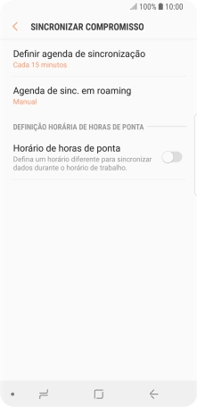 Prima Definir agenda de sincronização.