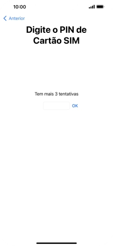 Se o cartão SIM estiver bloqueado, deve introduzir o código PIN e premir OK.