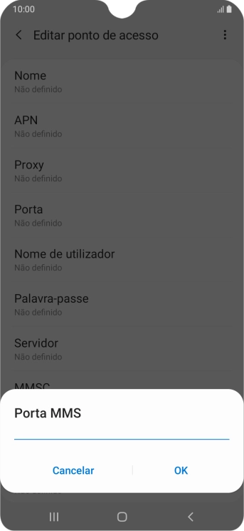 Introduza 80 e prima OK.