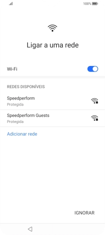 Prima a rede pretendida.