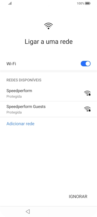 Prima a rede pretendida.