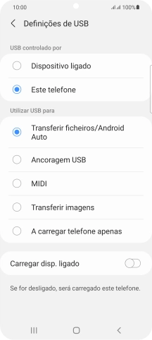 Prima Transferir ficheiros/Android Auto.