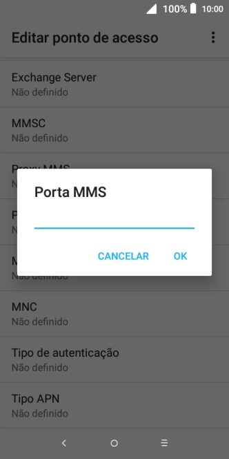 Introduza 80 e prima OK.