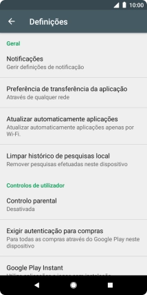 Prima Atualizar automaticamente aplicações. Se existir uma nova versão de software disponível, será agora indicado no ecrã. Siga as indicações no ecrã para atualizar o software do telefone.