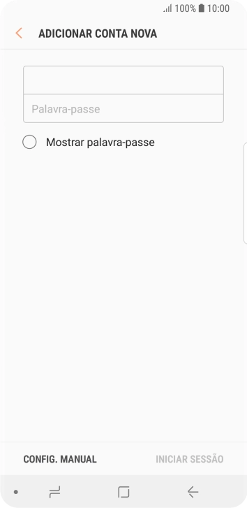 Prima Palavra-passe e introduza a password da sua conta de e-mail na Vodafone.