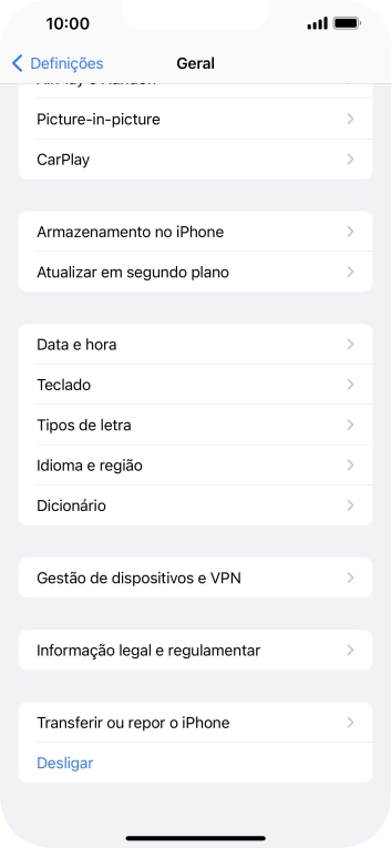 Prima Transferir ou repor o iPhone.