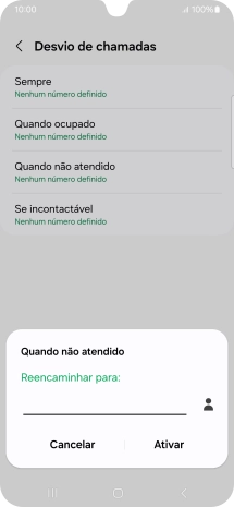 Introduza 123 e prima Ativar.