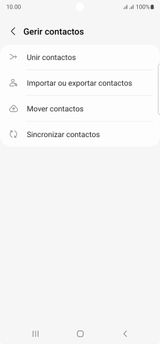 Prima Importar ou exportar contactos.