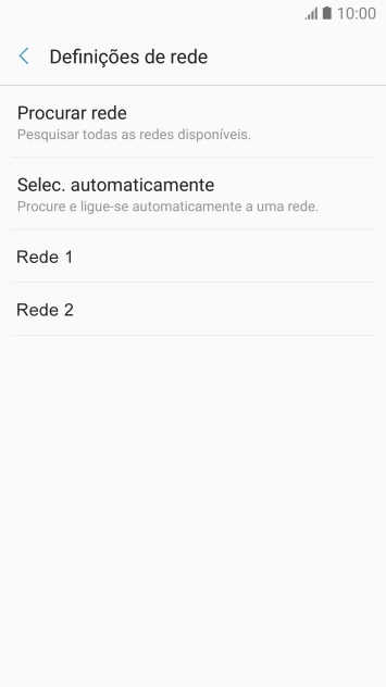 Prima a rede pretendida.