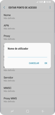 Introduza vodafone e prima OK.