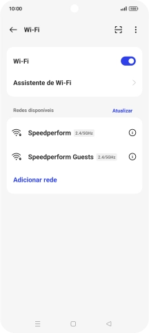 Prima a rede pretendida.