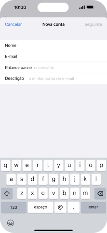 Prima Palavra-passe e introduza a password da sua conta de e-mail.