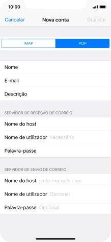 Prima Nome de utilizador e introduza o nome de utilizador da sua conta de e-mail.