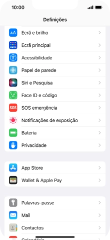 Prima Face ID e código.