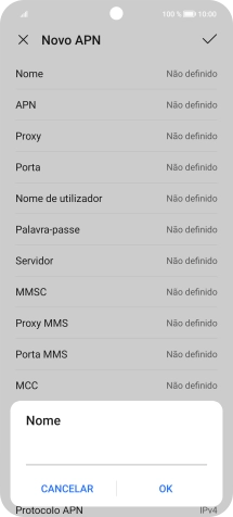 Introduza Vodafone Internet e prima OK.