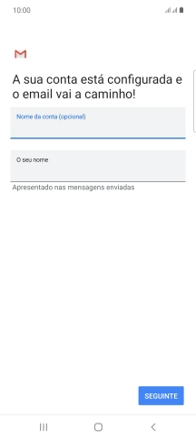 Prima O seu nome e introduza o nome do remetente pretendido.